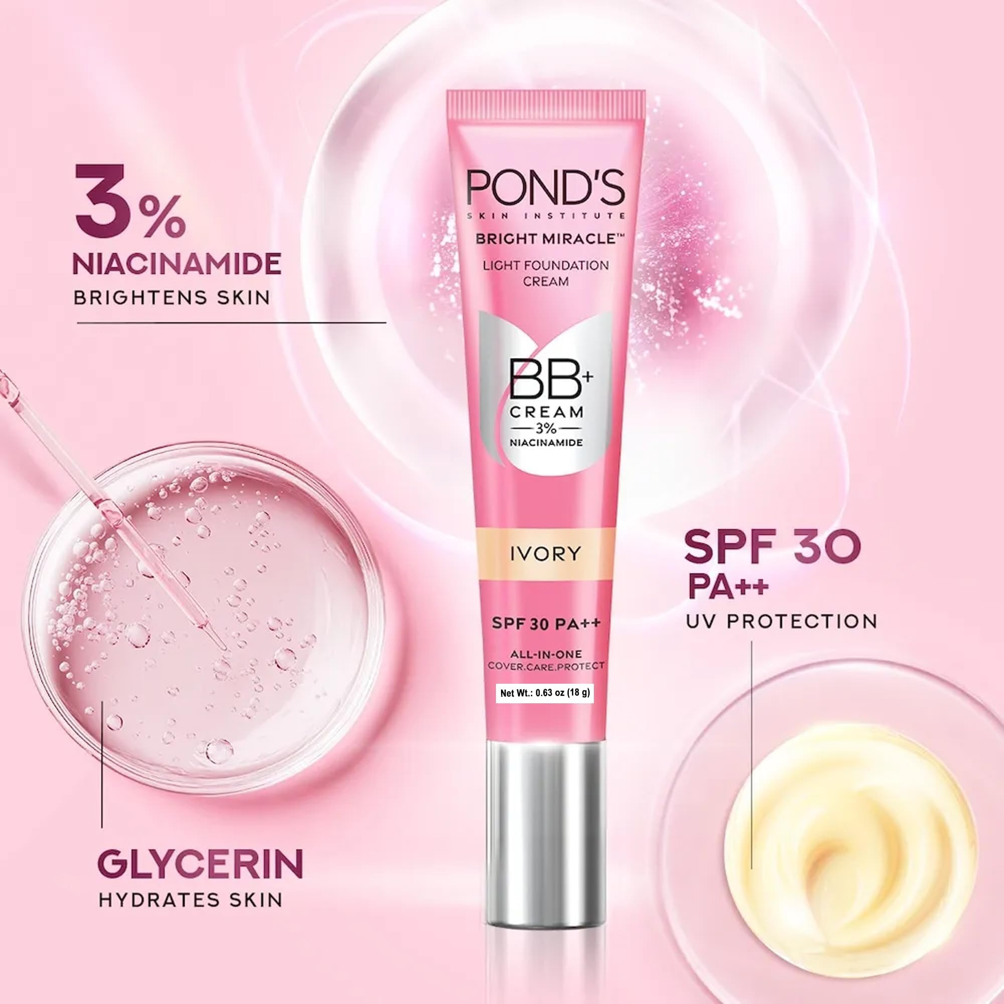01 Original Ivory POND'S BB+ Cream 0.63 oz