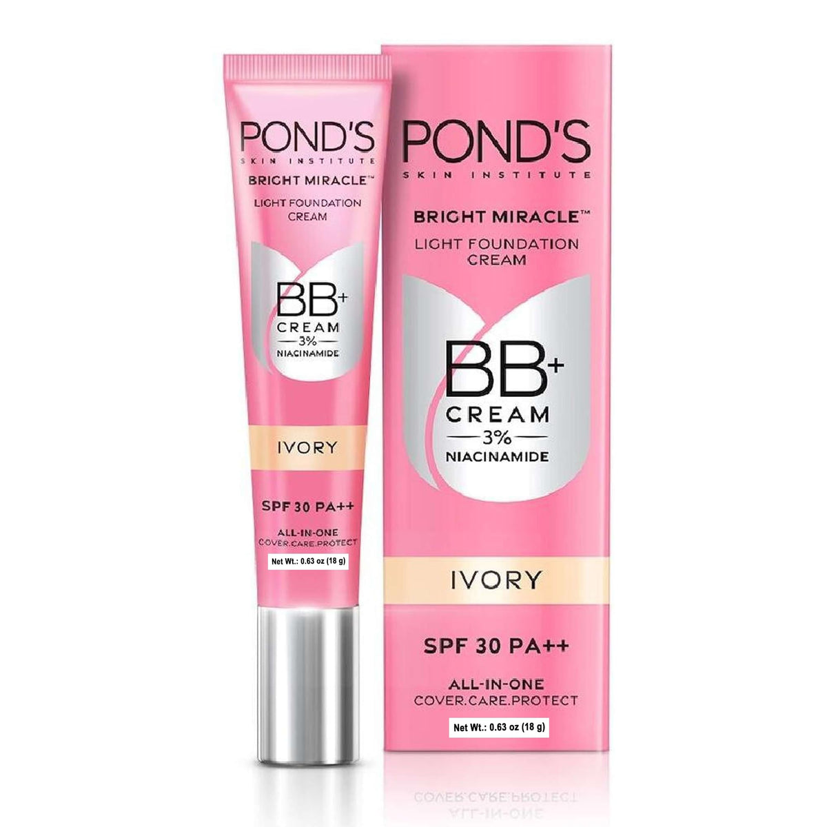 POND'S Bright Miracle BB+ Cream Ivory 18g packaging
