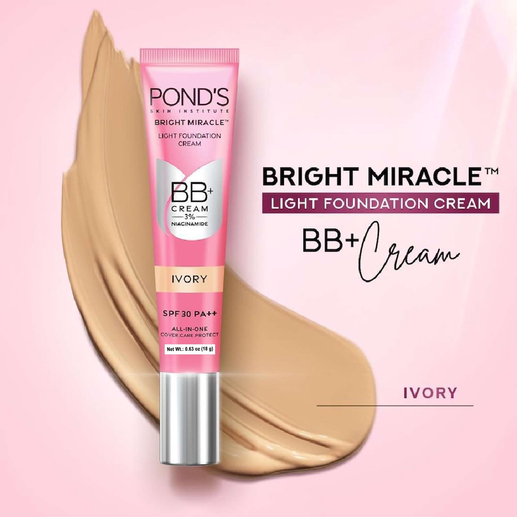 POND'S Bright Miracle BB+ Cream pack-1 0.63 oz bottle