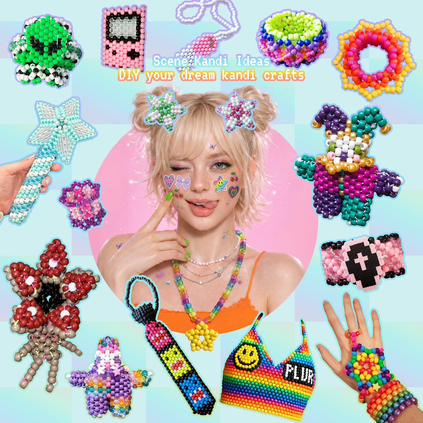 pony beads 6x9mm with 4mm holes