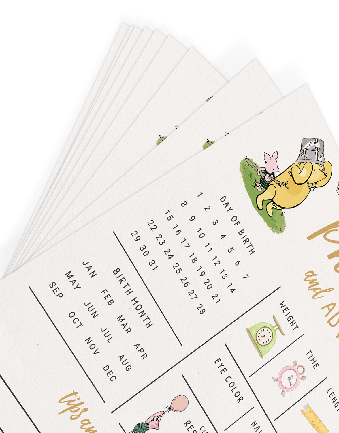 Thick cardstock baby shower game cards for predictions and advice