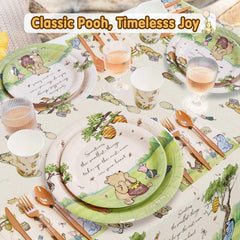 Pooh bear themed cutlery for baby shower