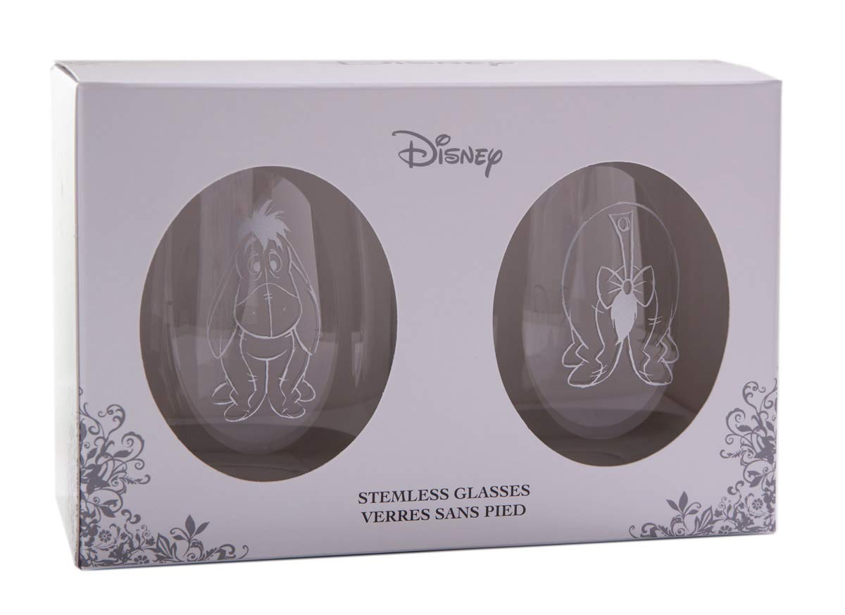 Two Pooh wine glasses featuring Eeyore
