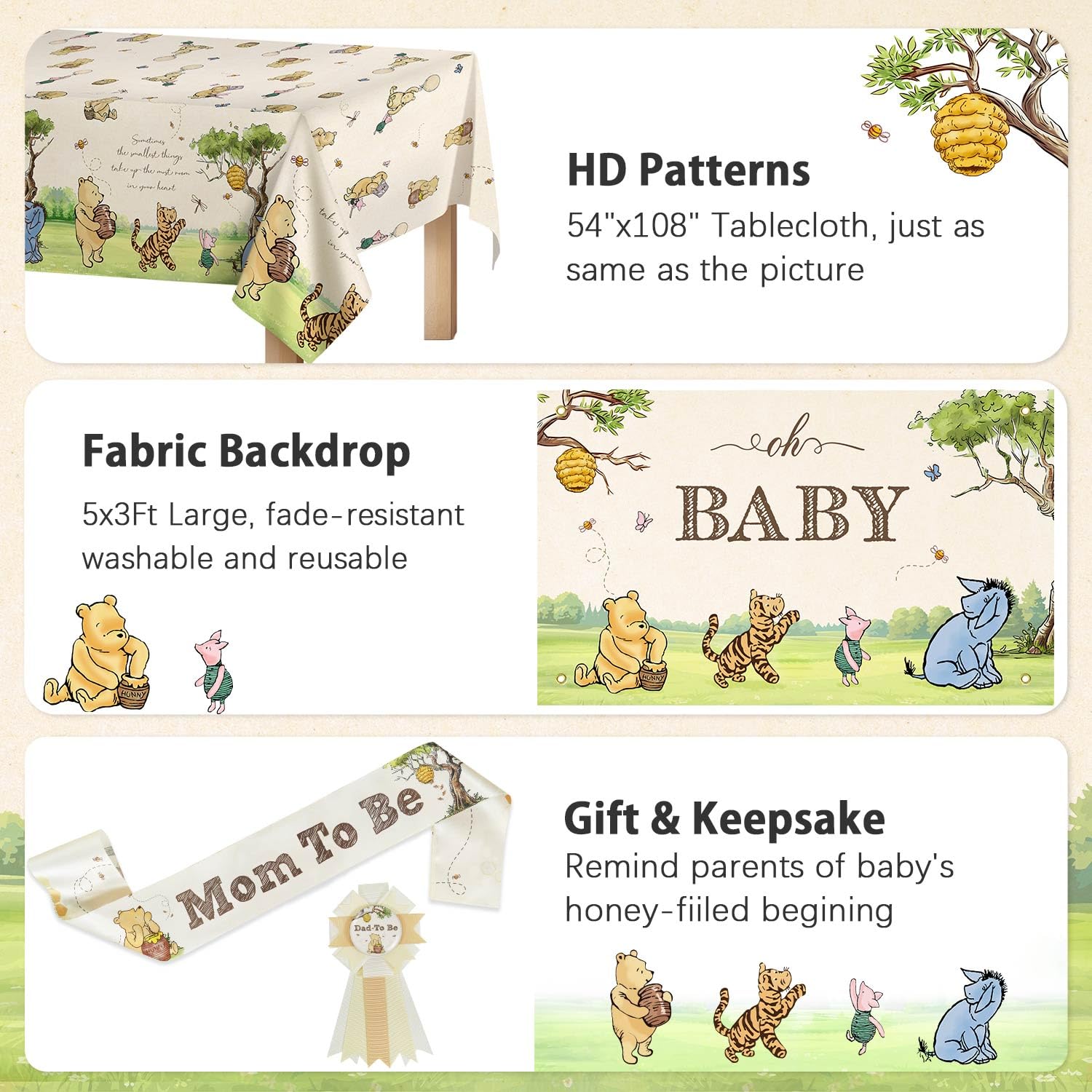 Mom to be sash and dad to be pin components