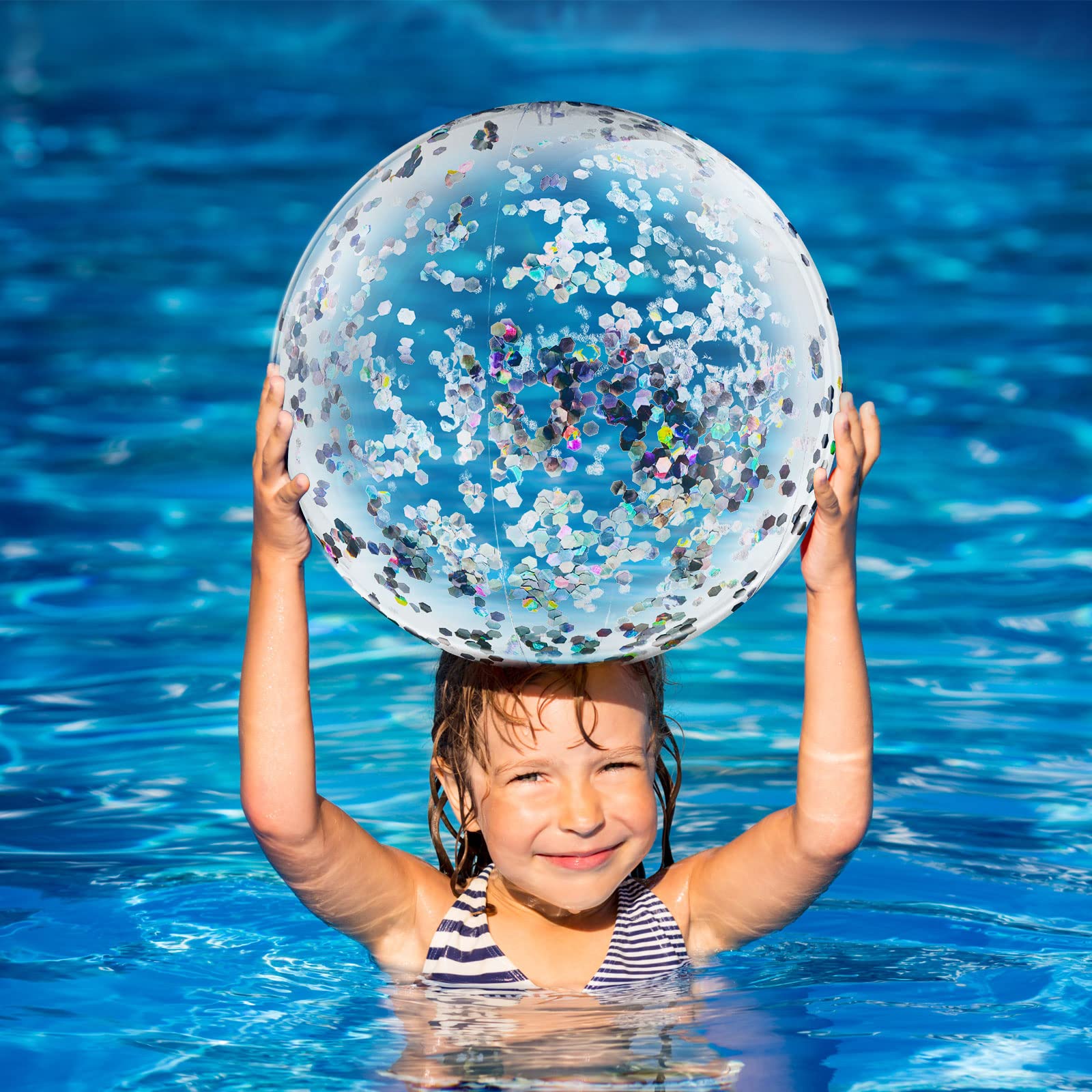 Pool party glitter beach ball decor for summer