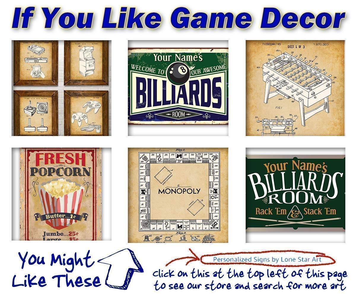 Pool room sign showcasing custom name for decor