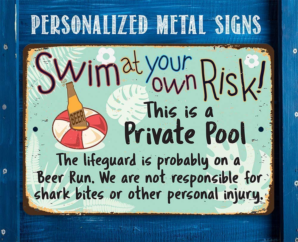 8x12 aluminum pool sign with epoxy ink