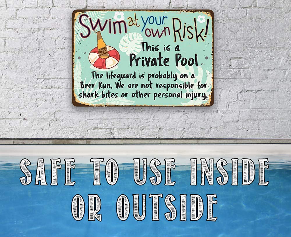 Durable pool sign suitable for indoor or outdoor use