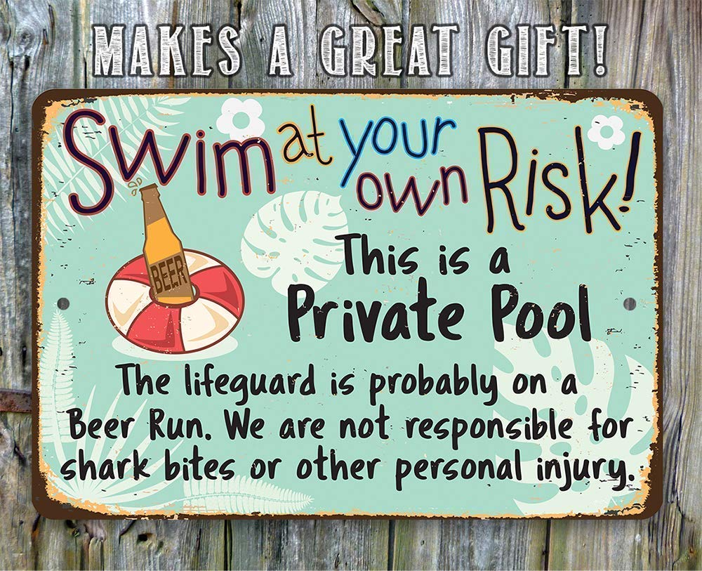 Pool sign for deck patio indoor outdoor use