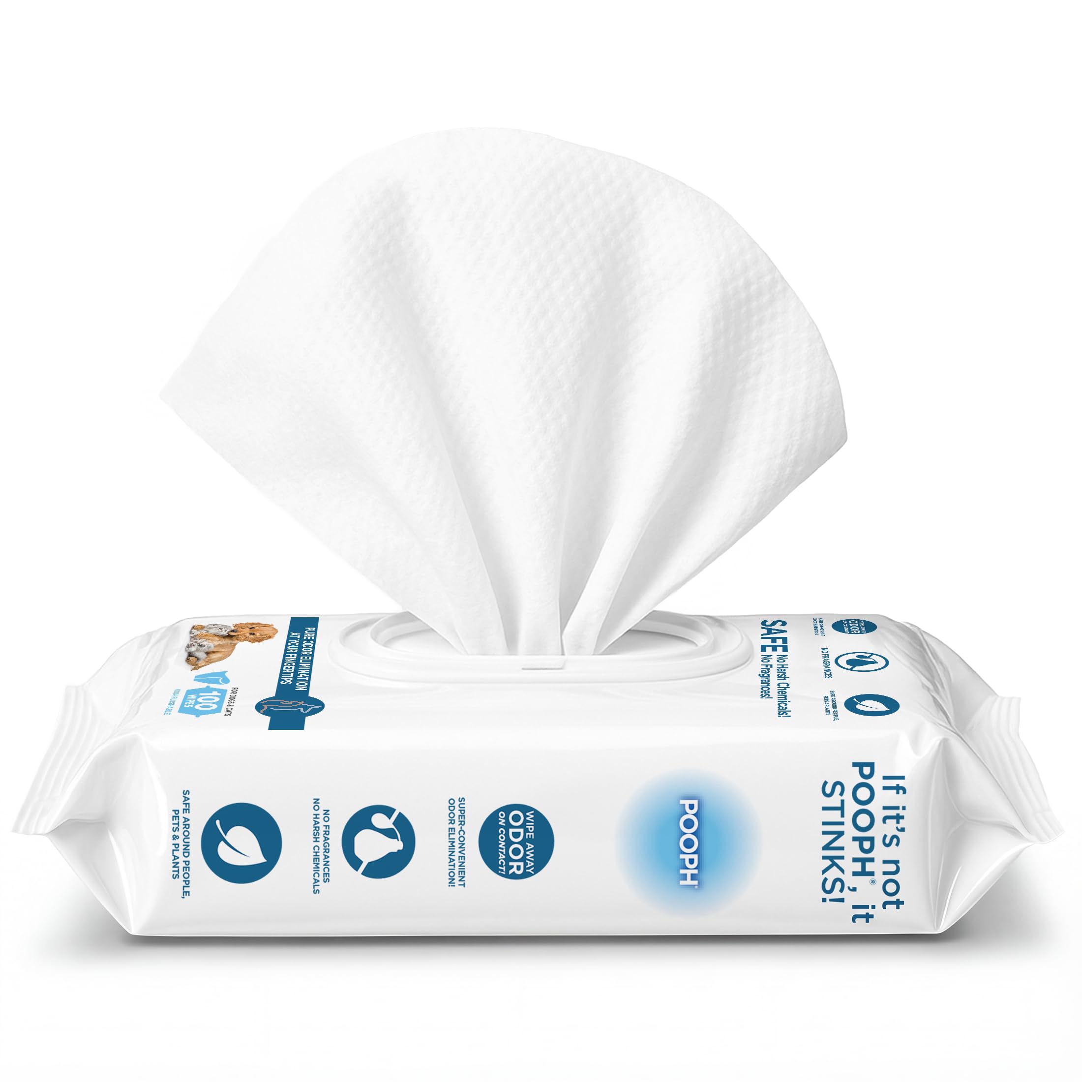 POOPH® Pure Wipes™ odor eliminating fragrance free packaging