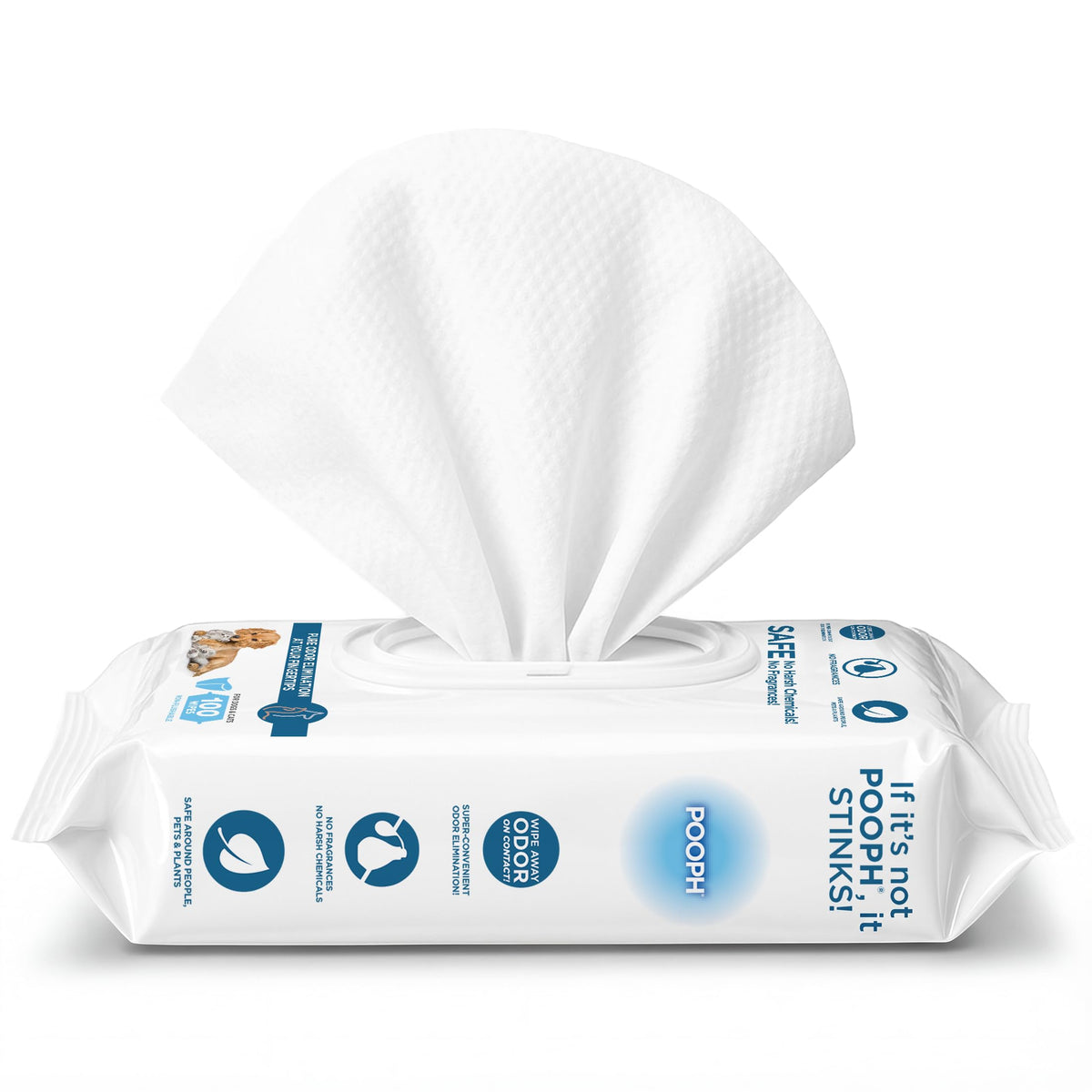 POOPH® Pure Wipes™ odor eliminating fragrance free packaging