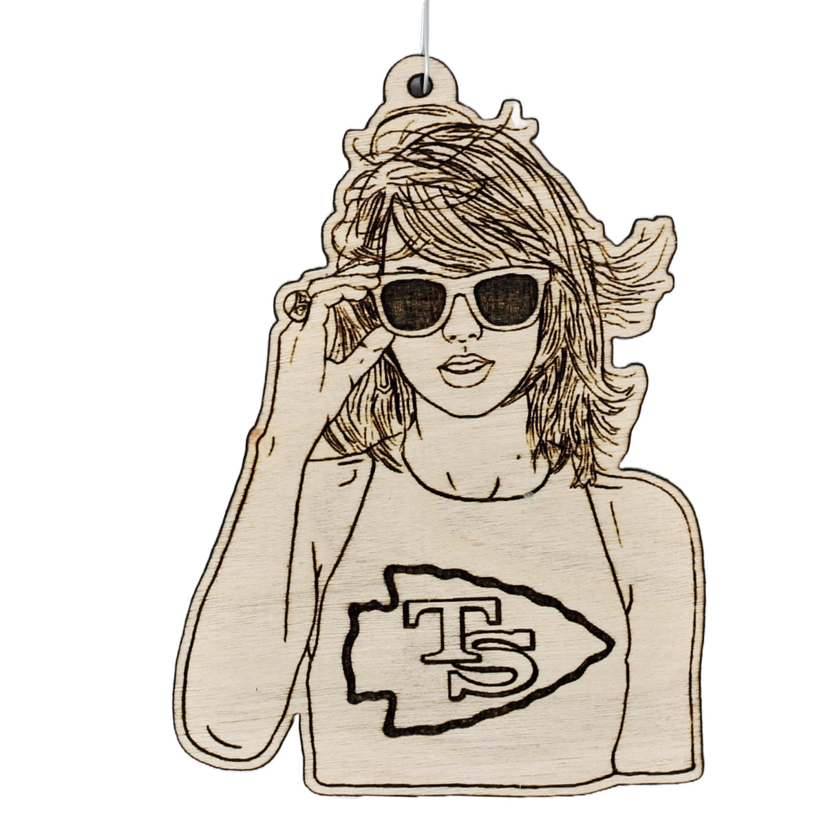 Pop Star KC Fan Christmas Ornament handmade in the USA birch wood