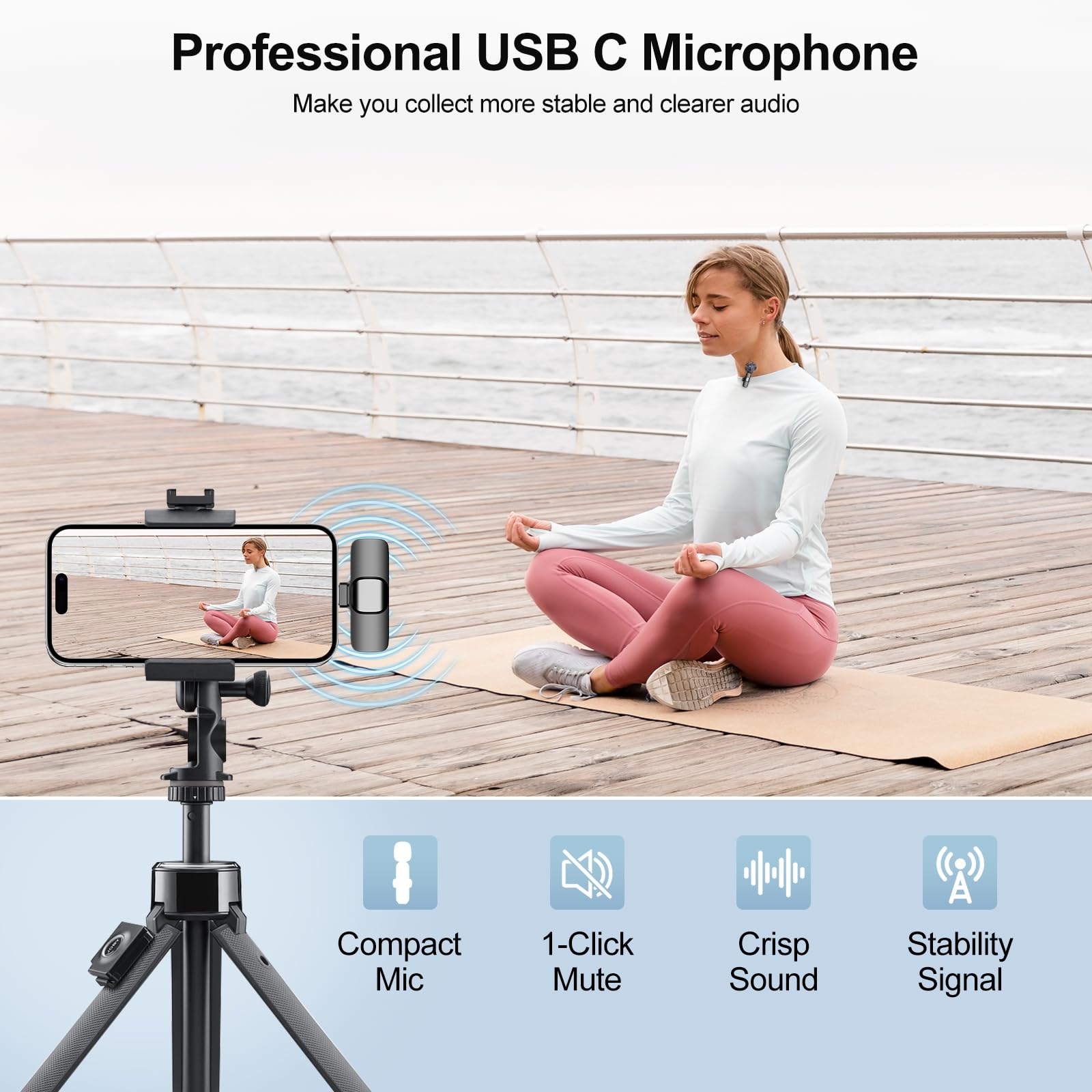 Type-C to USB adapter included with mic kit