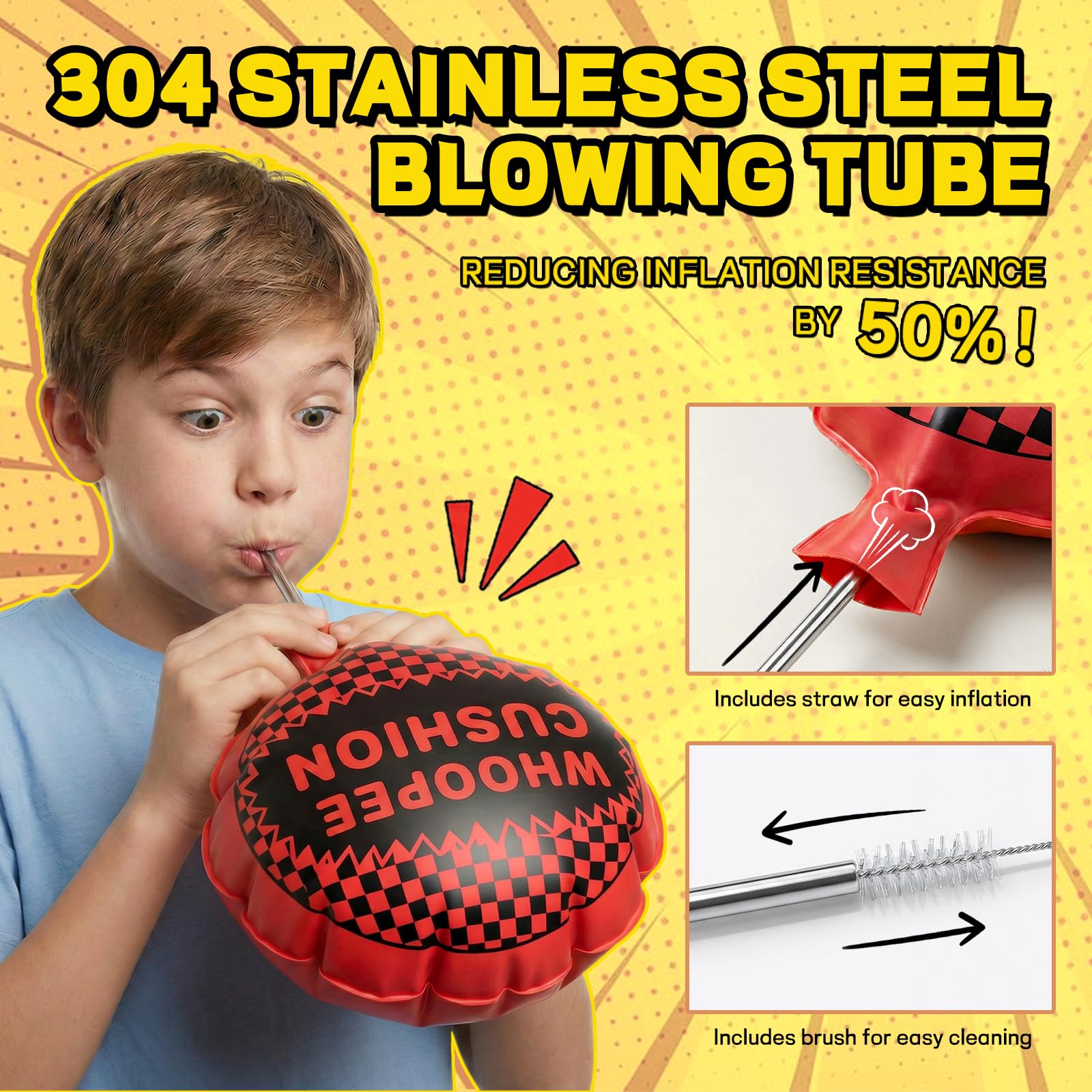 poplay stainless steel blowing tubes with brush image