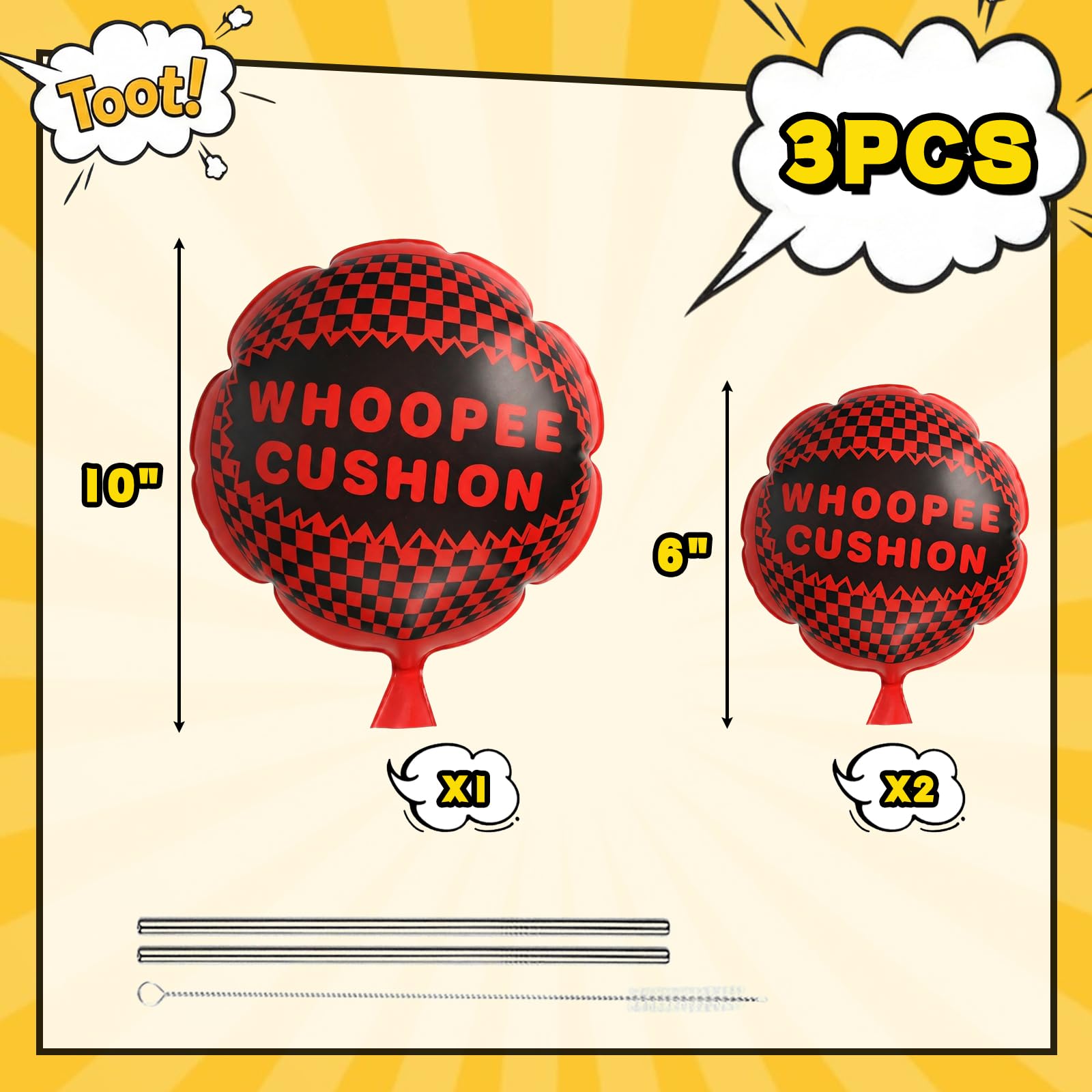 poplay 2 stainless steel blowing tubes included