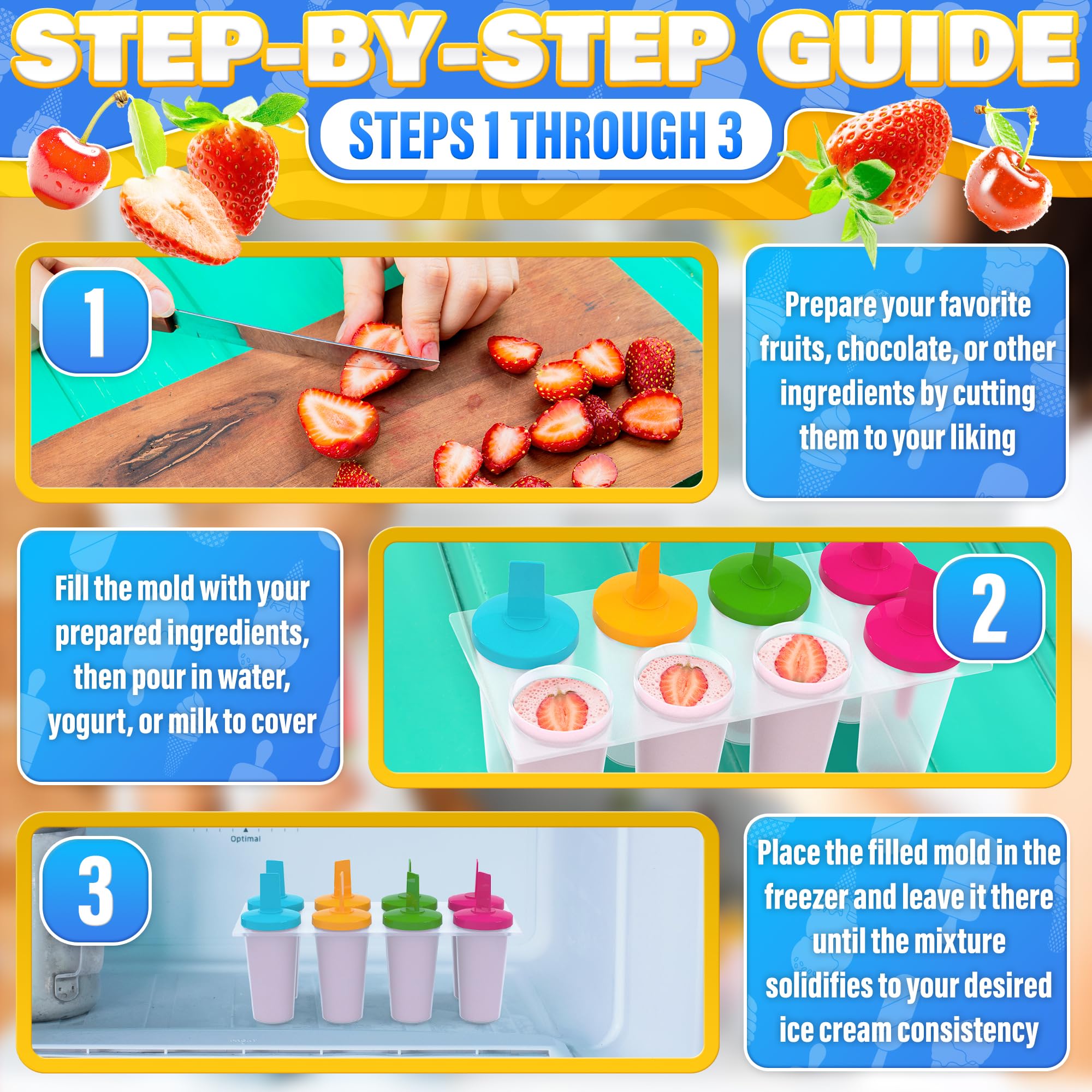 Reusable Ice Popsicle Sleeves for Ice Pop Mold
