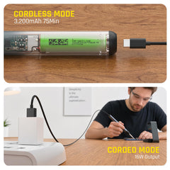 75 minute working time highlighted for POPULO X4 FlashBolt Soldering Iron Kit