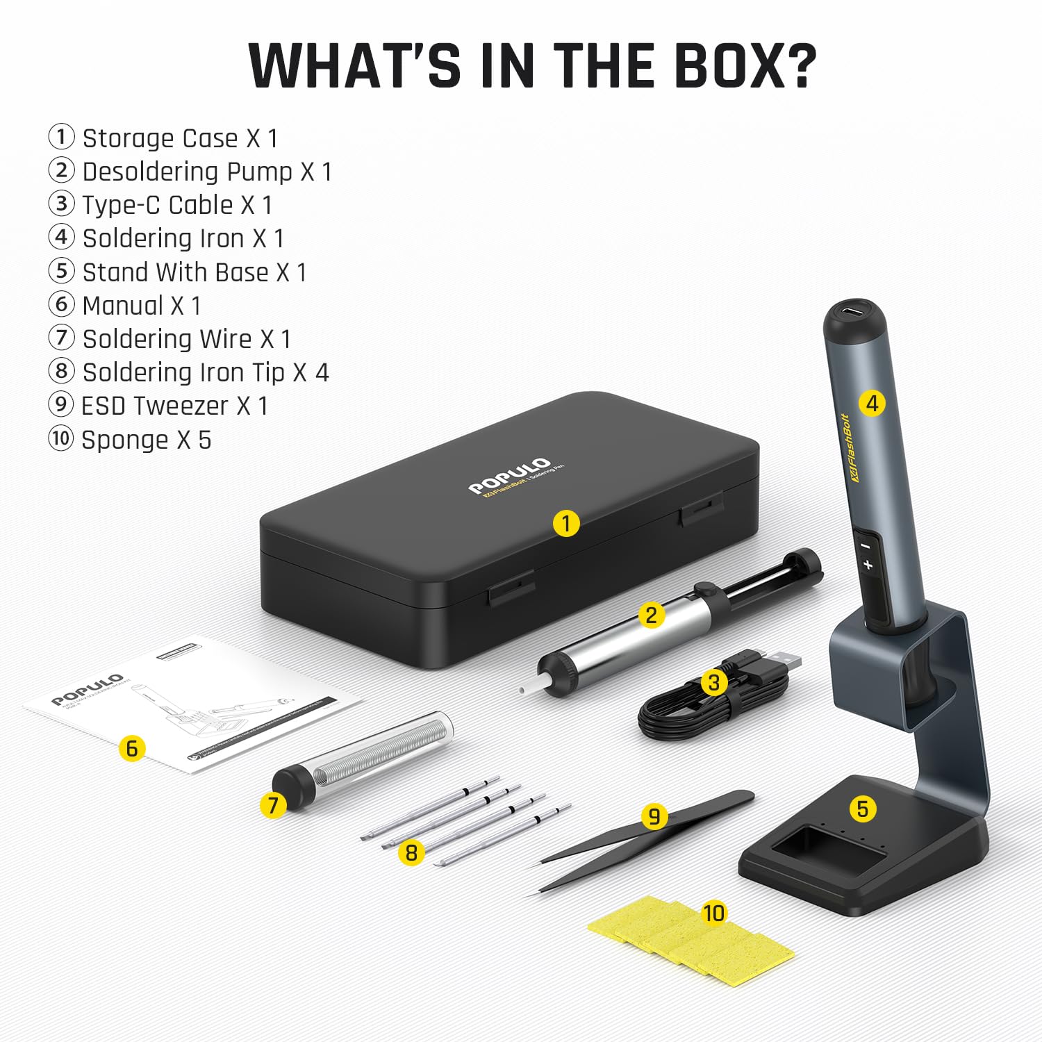 Corded mode option using 5V 2A adapter for POPULO Soldering Iron Kit