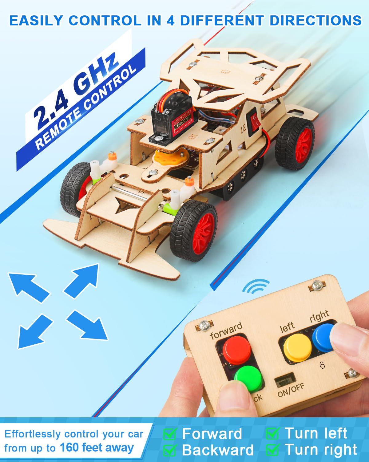 Precision laser-cut wooden pieces from Poraxy kit