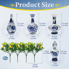 four artificial lemon stems centerpieces
