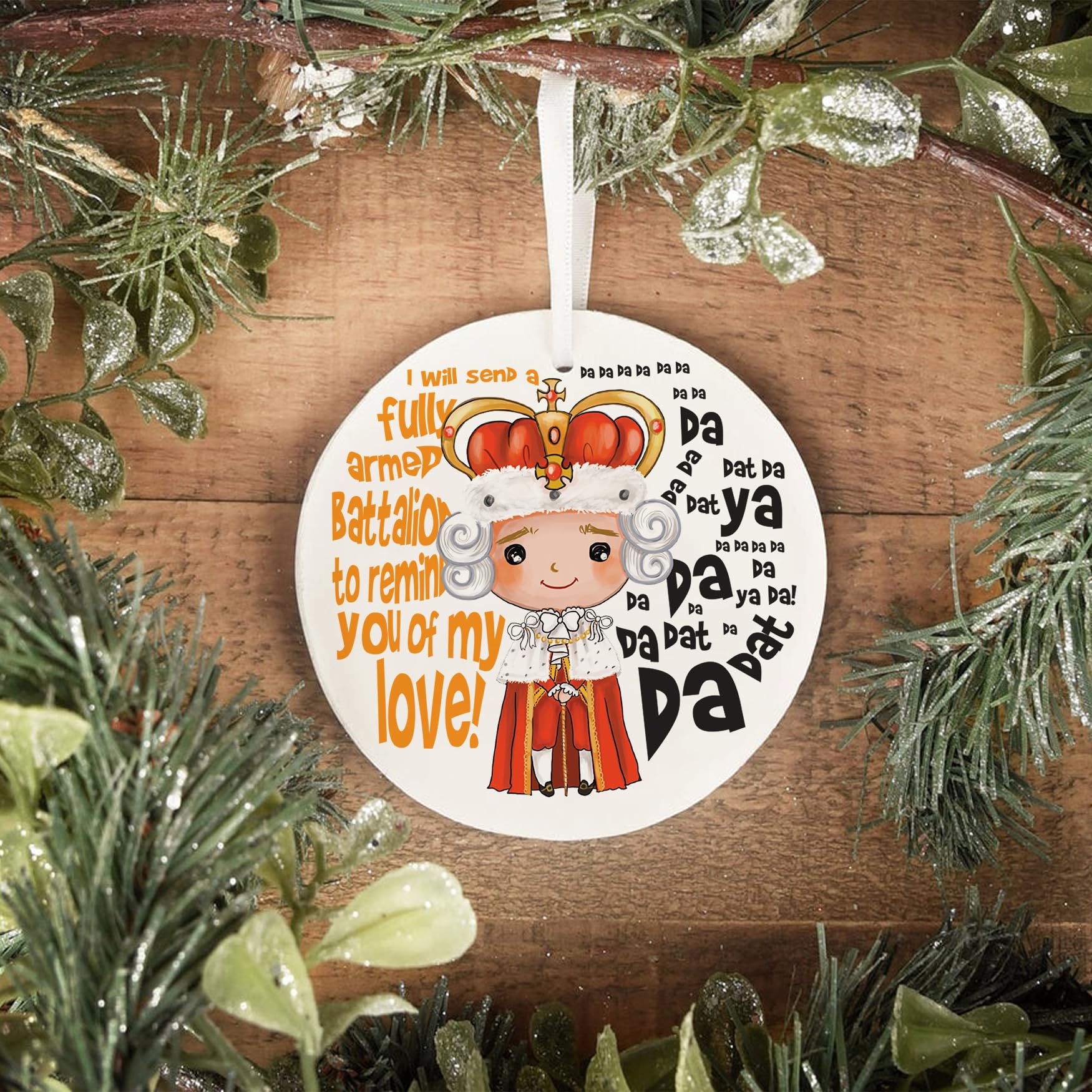 Porcelain Christmas ornament made in the USA for festive decor