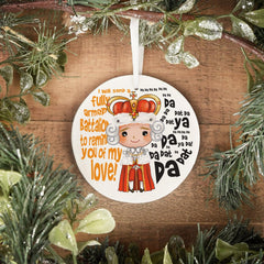 Porcelain Christmas ornament made in the USA for festive decor