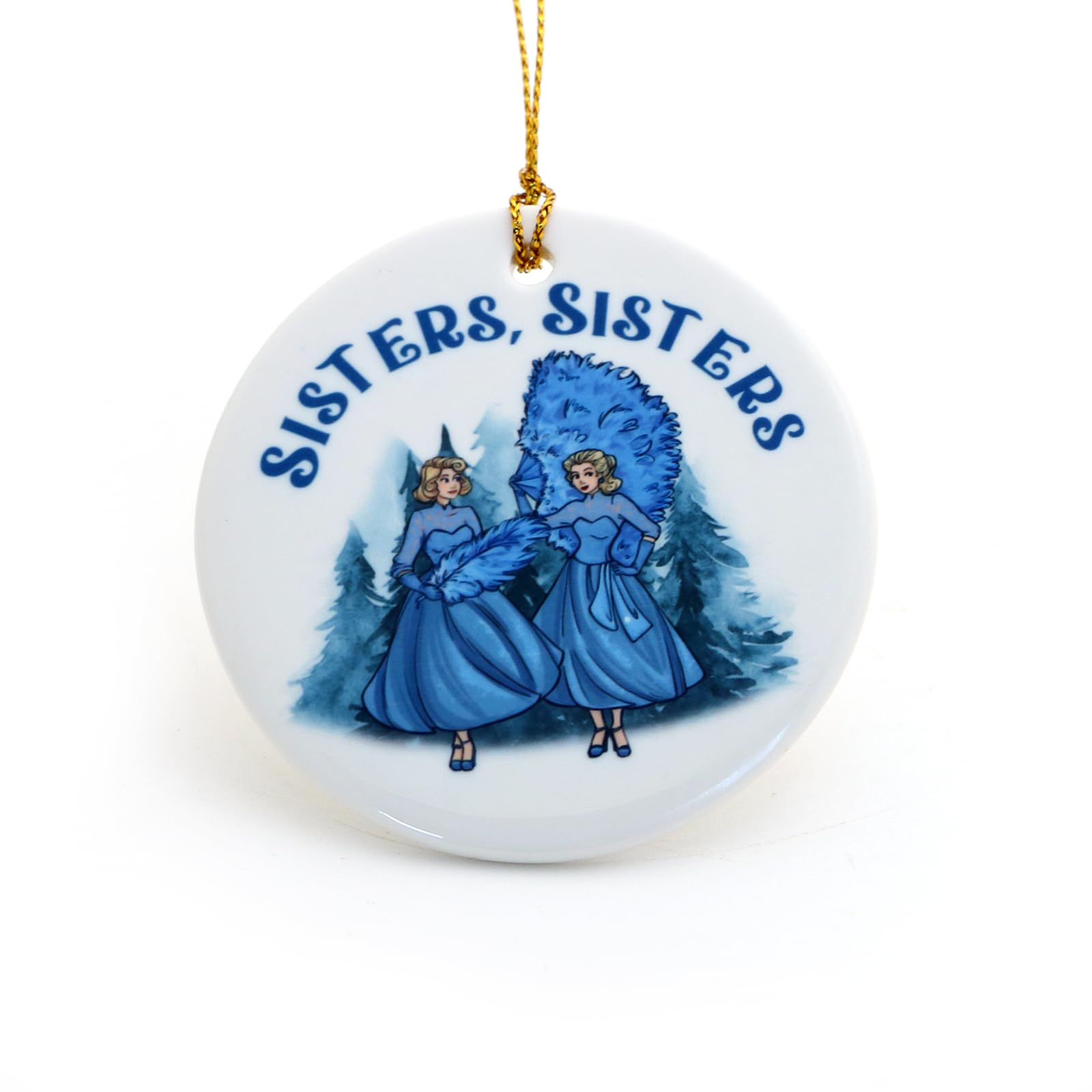 Flat 3x3 inch porcelain clay ornament