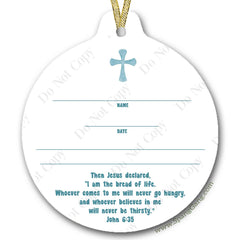 Porcelain ornament printed directly for First Communion Boy