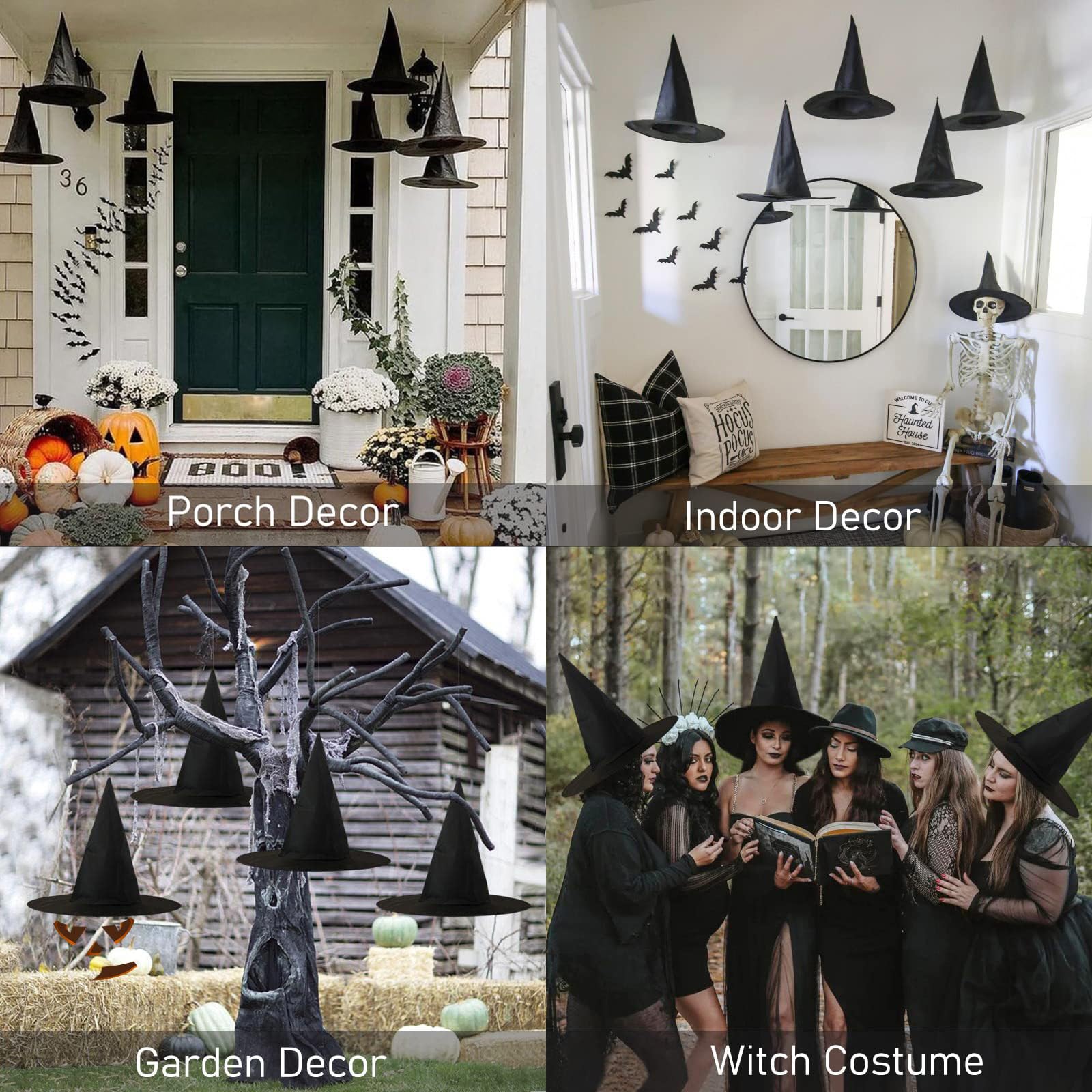 Indoor outdoor Halloween hanging hat decor
