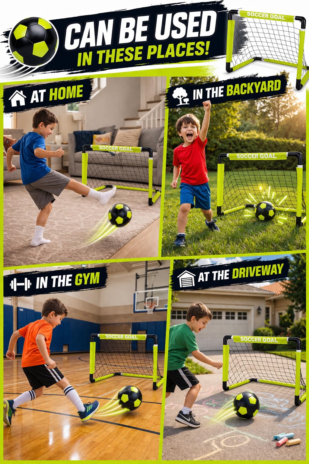 Portable backyard goals for kids with 2 pack kit