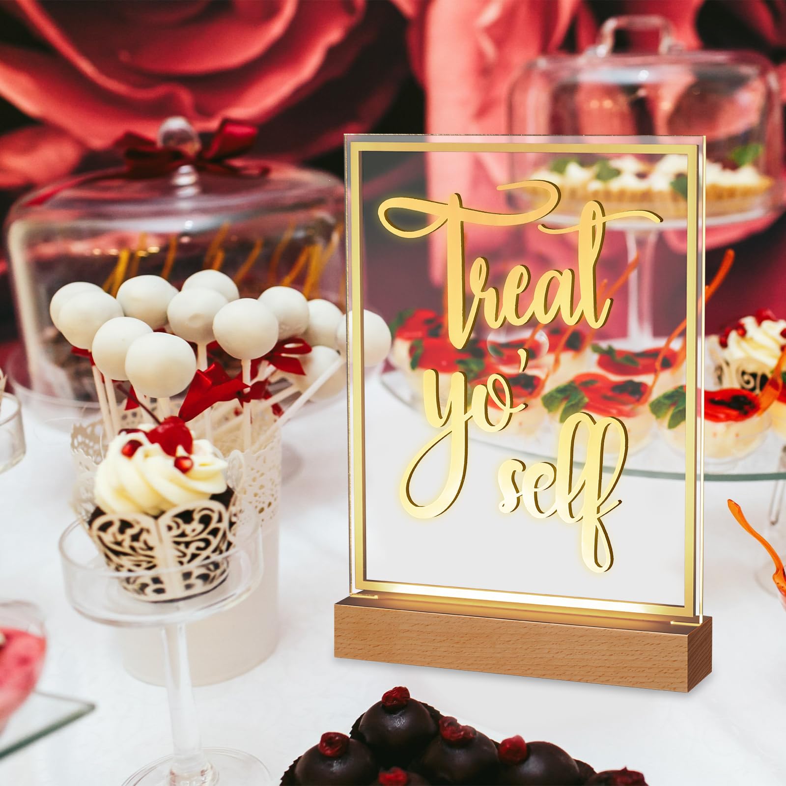 Durable acrylic sign with break resistance and stable base