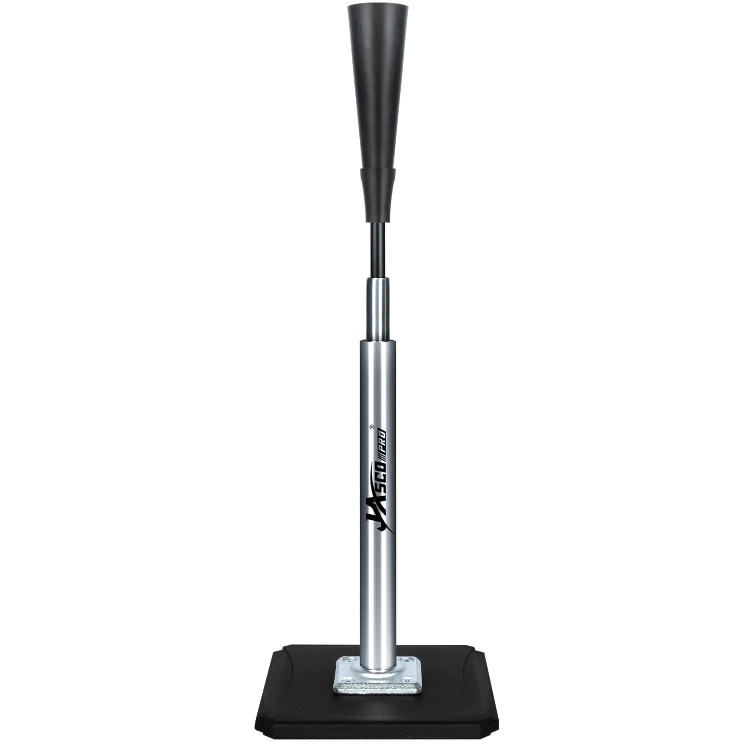 Portable batting tee for baseball and softball with durable metal base