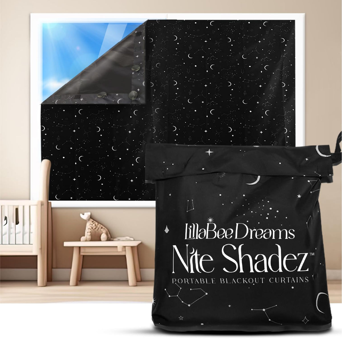 Portable blackout curtains travel use