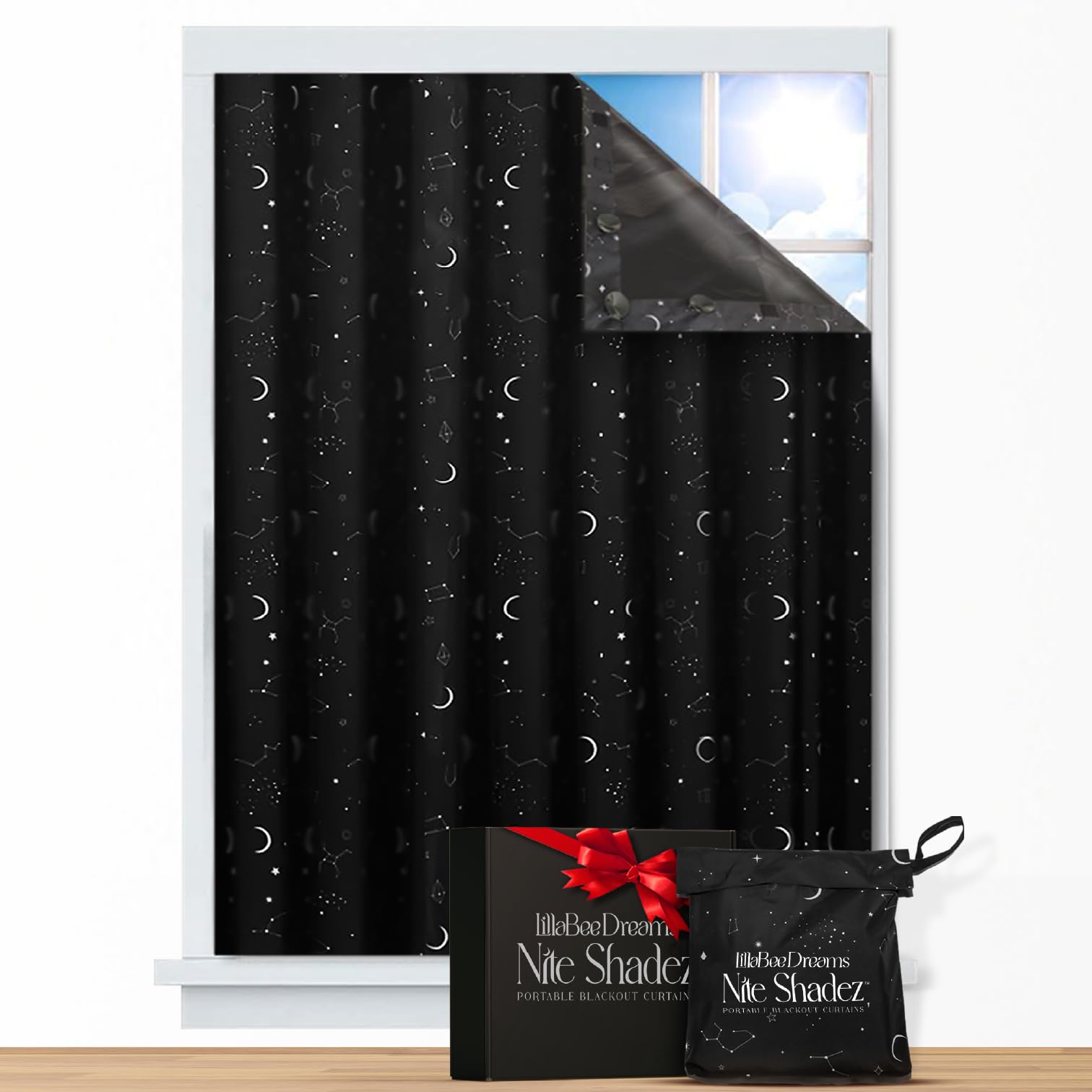 60x80 portable blackout curtains with suction cups