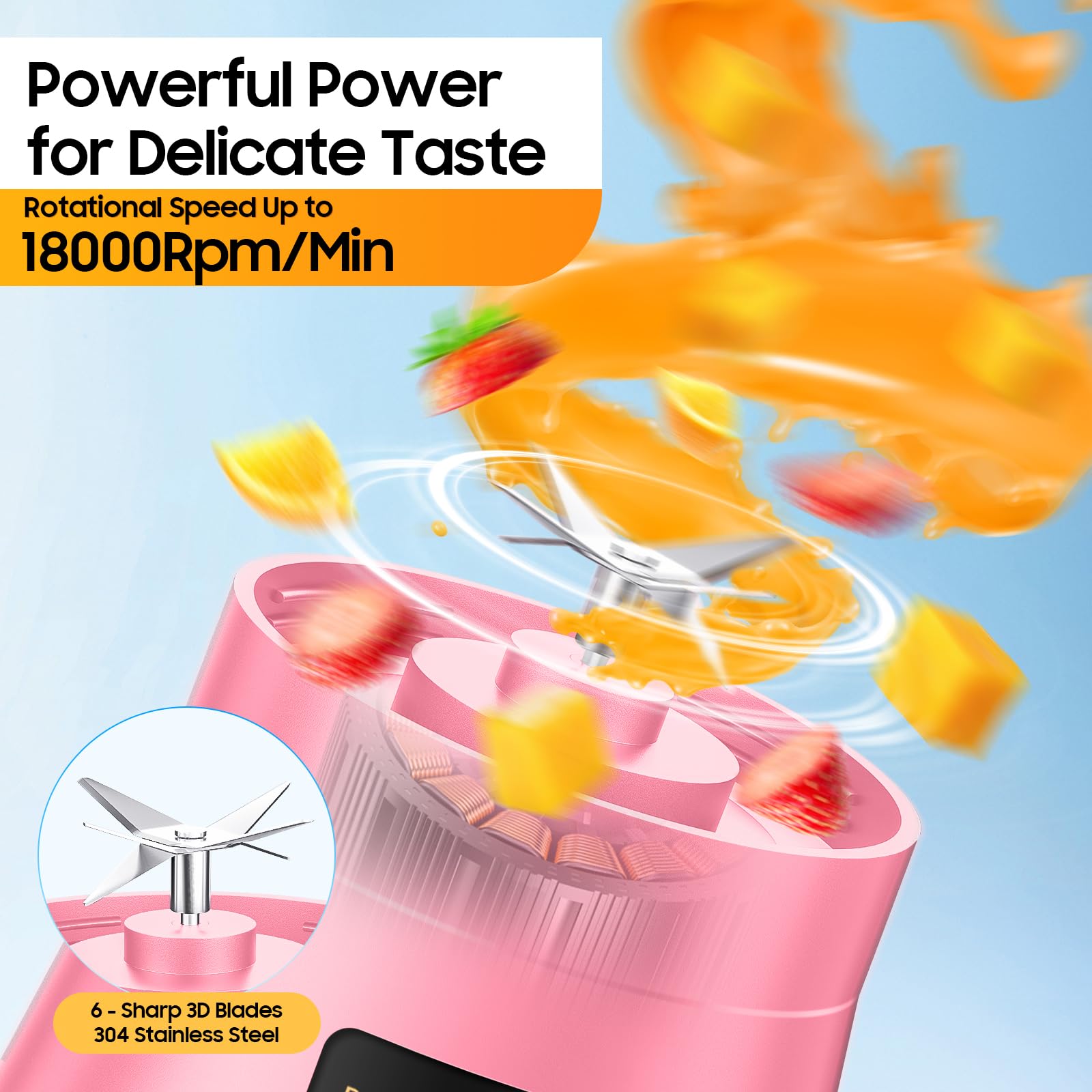 Blender display shows 18,000 rpm speed