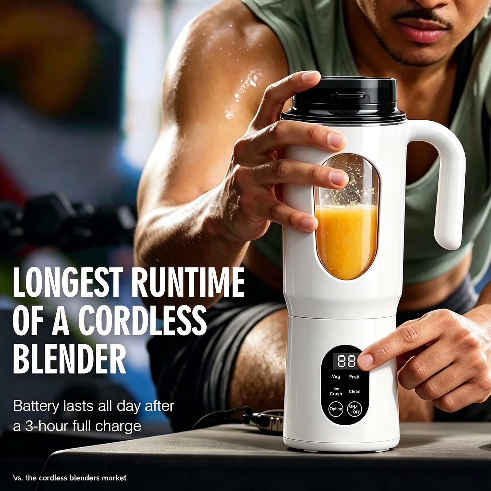 Compact portable design blender 580ML white