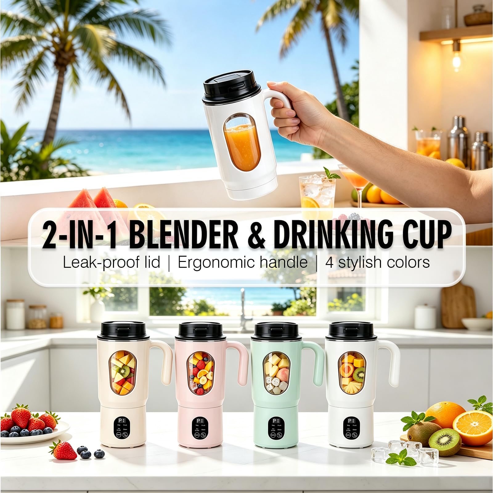 On-the-go smoothie blender 580ML white