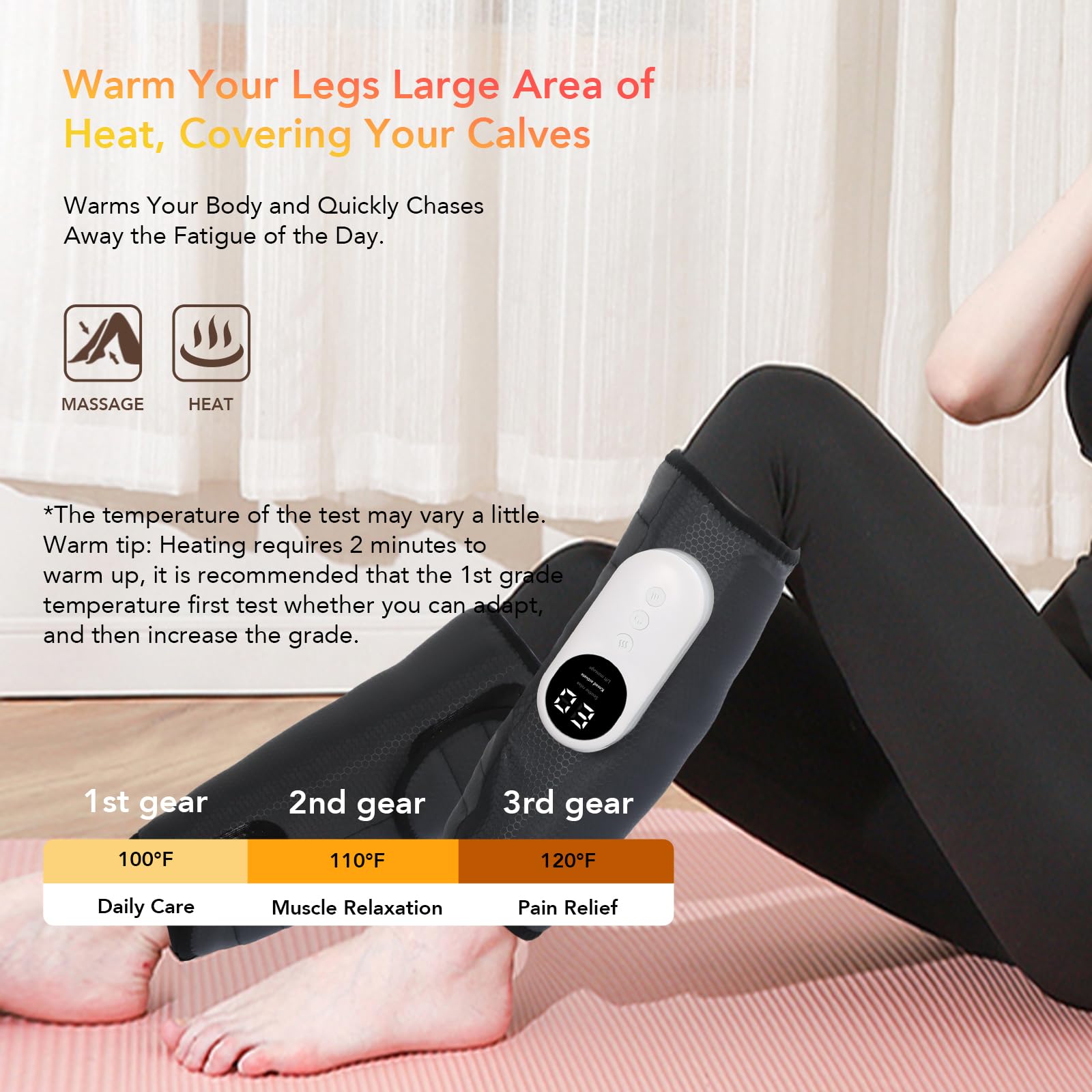 Portable calf massager weighs 0.9 pounds
