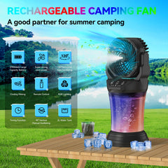 Portable misting fan with 2L water tank for outdoor use