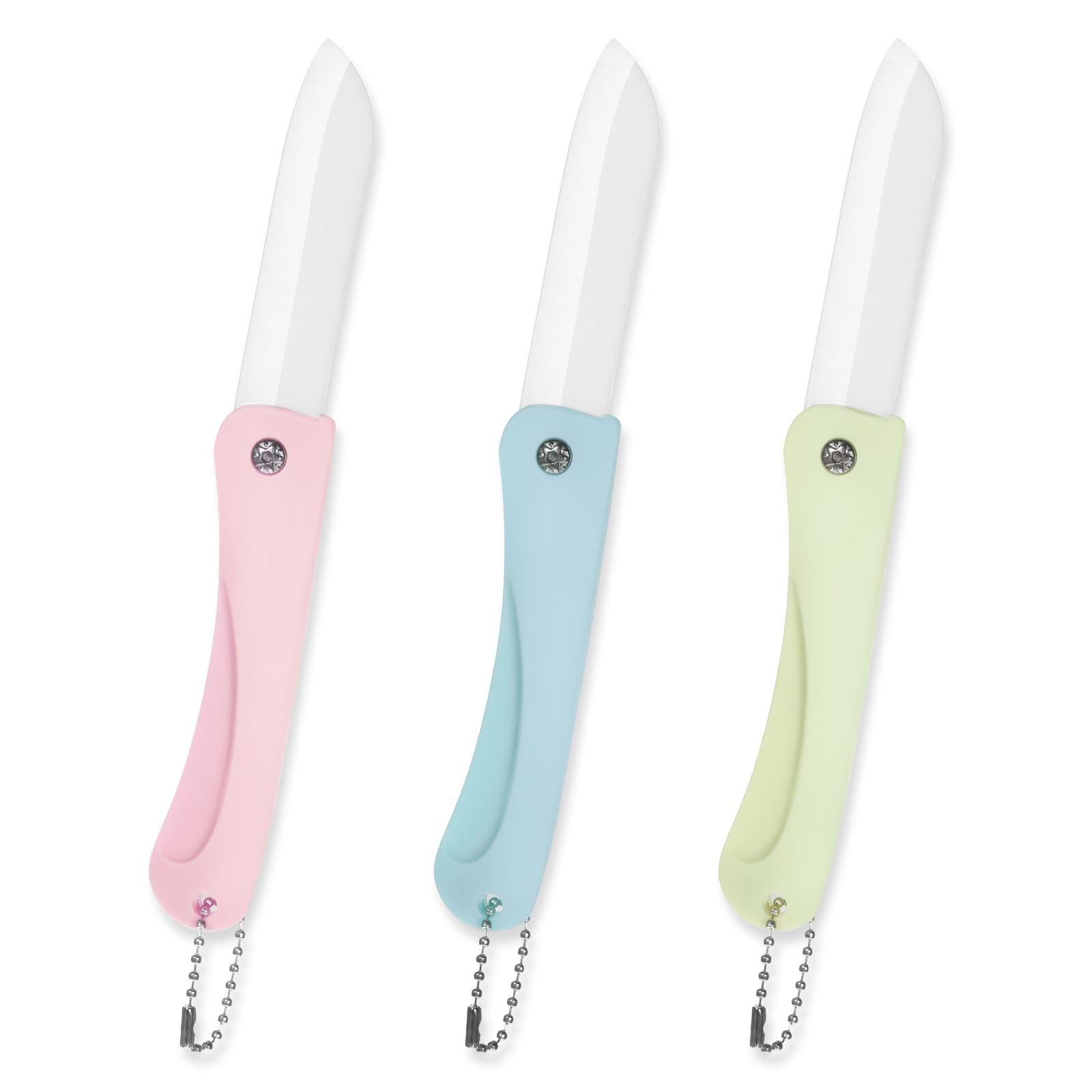 Portable ceramic paring knife 3pc opened at 19 cm