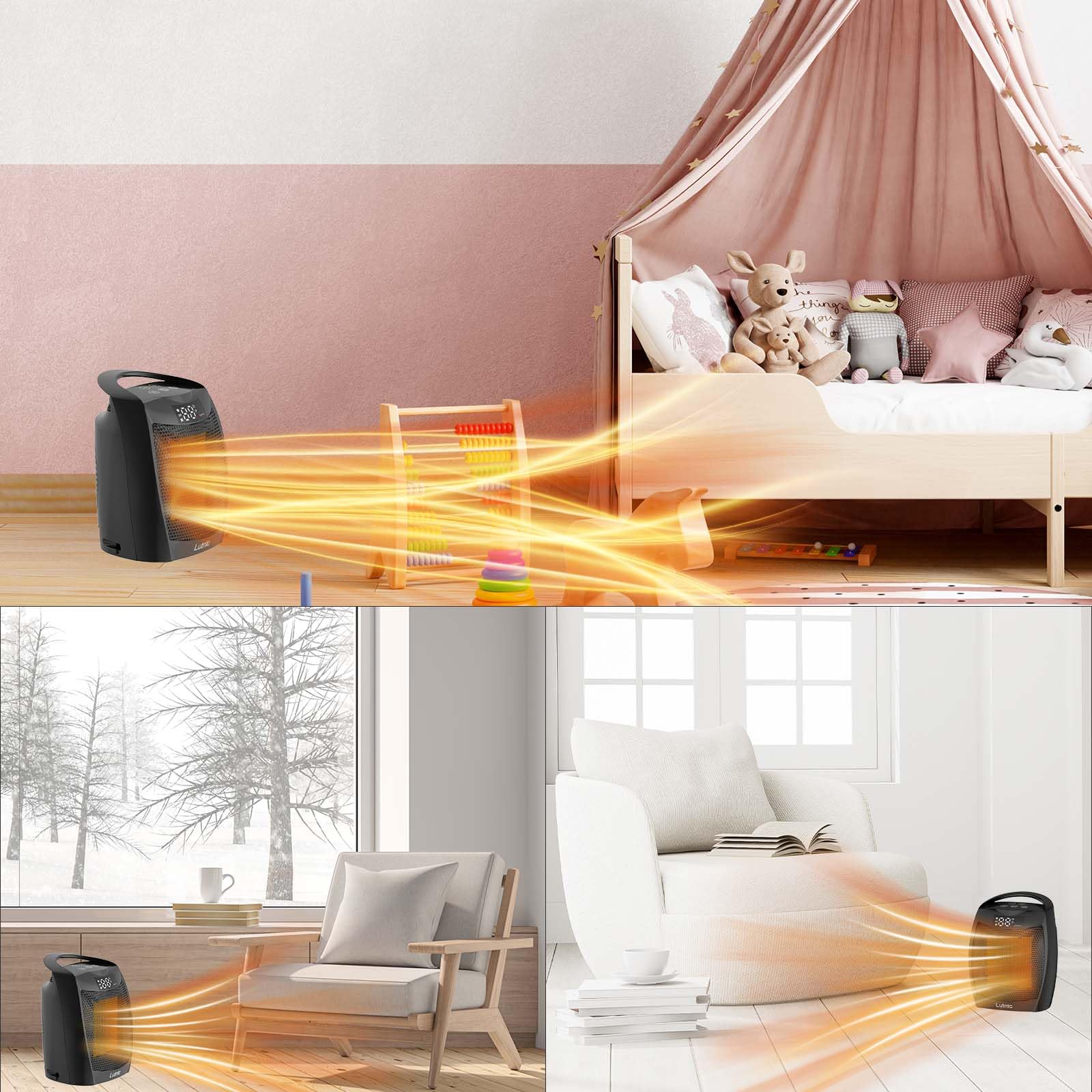 Portable Ceramic Space Heater 1500W ideal for home and office use