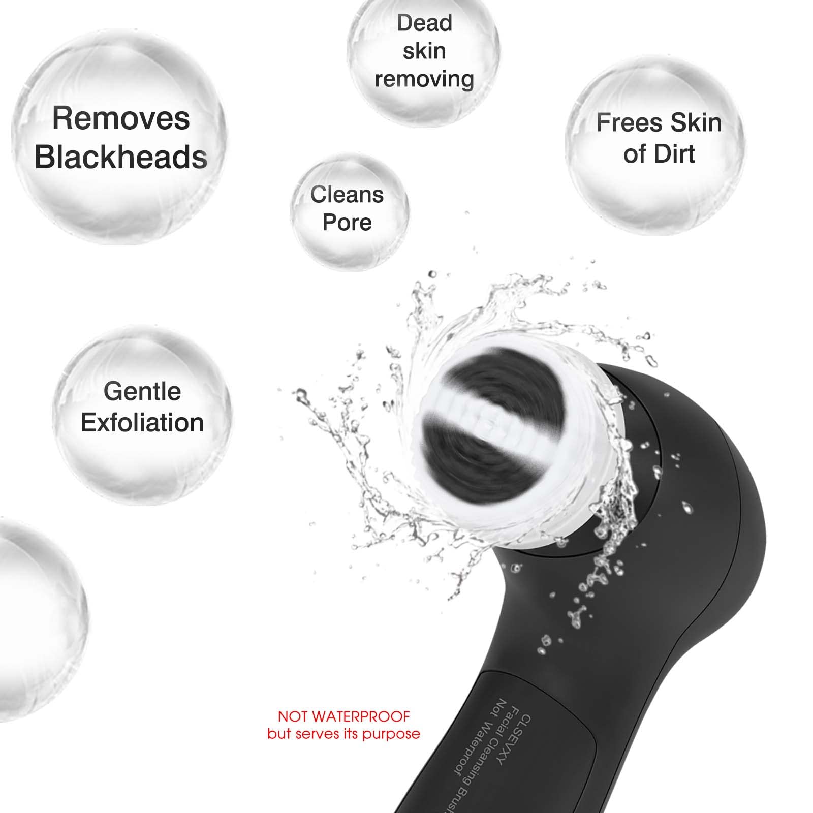 Portable facial cleansing brush for home travel gym or office