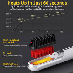 Portable cordless hair straightener lightweight 0.5 pounds