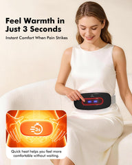 Menstrual heating pad with 4 massage modes in use