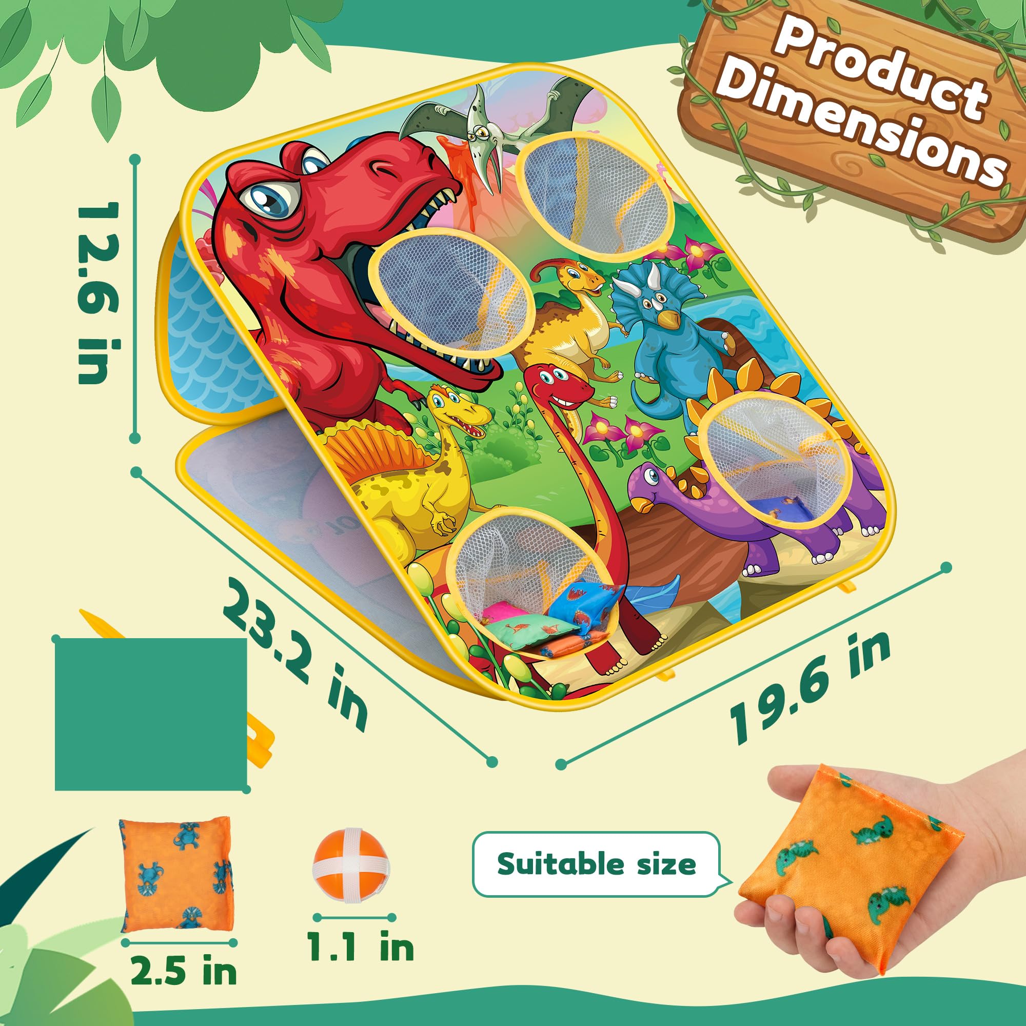 Portable bean bag toss toy for yard and beach