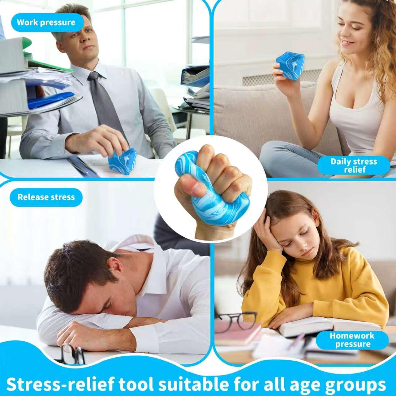 Portable cube stress ball for on the go