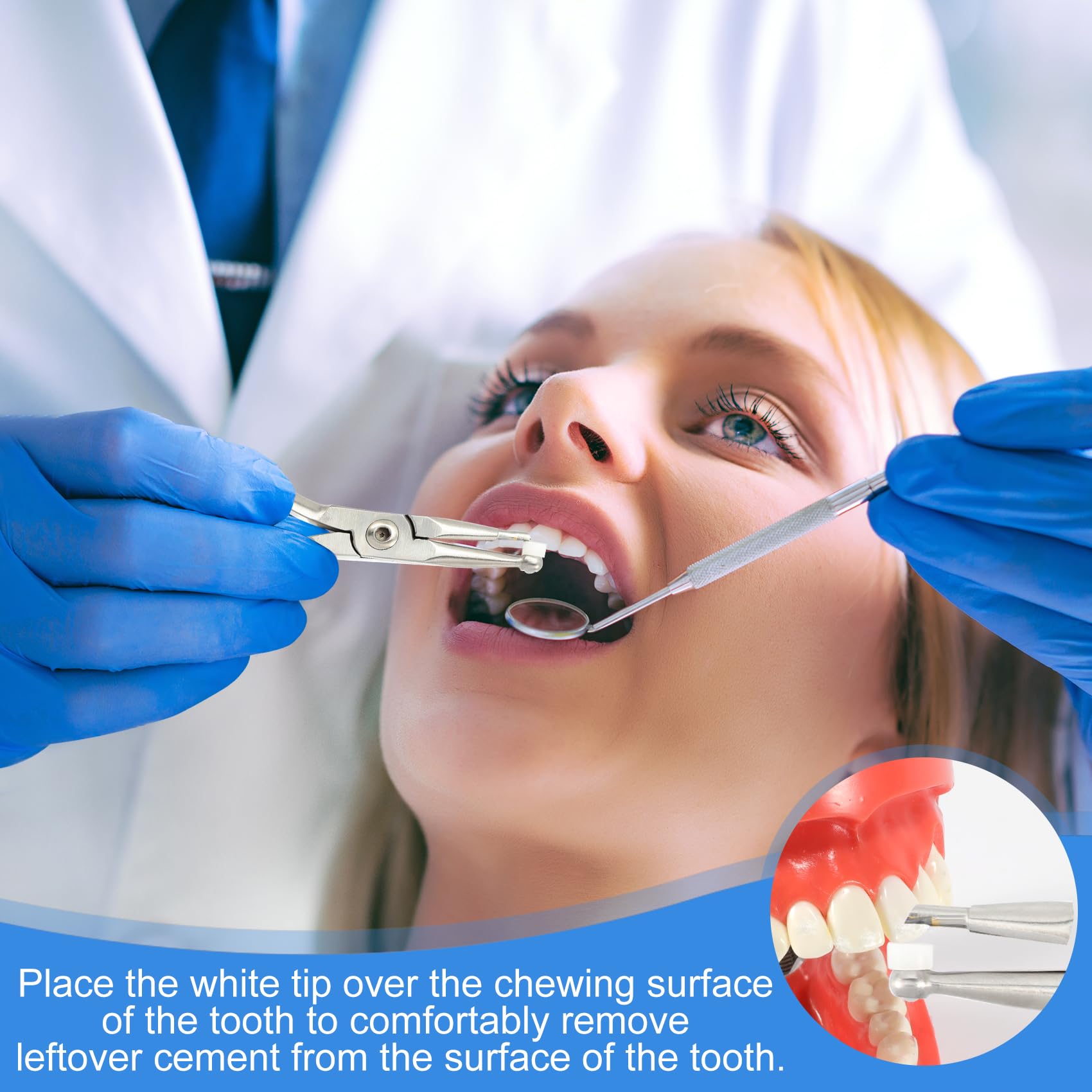 Portable dental tool for adhesive cleanup