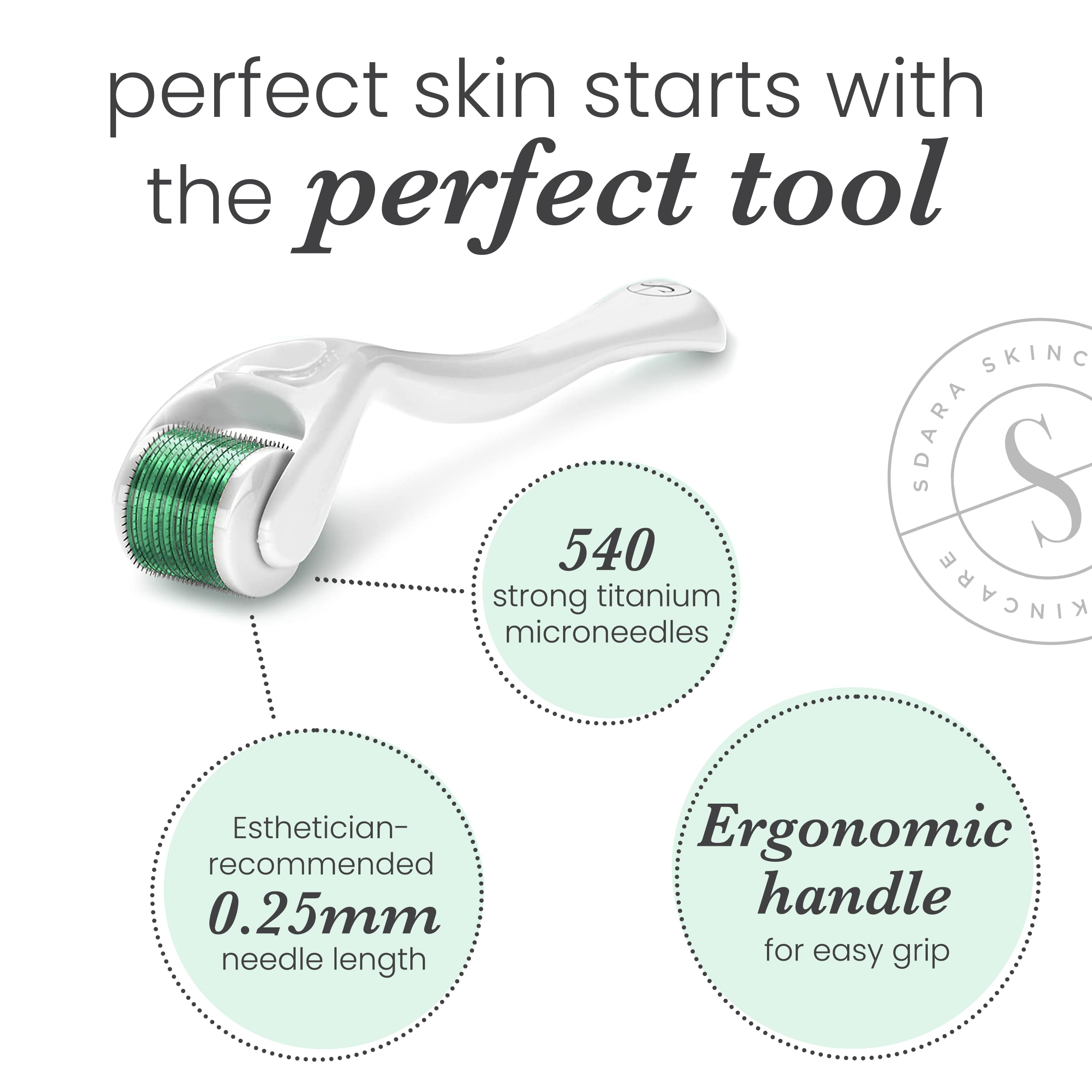 Portable derma roller with storage case Sdara Skincare