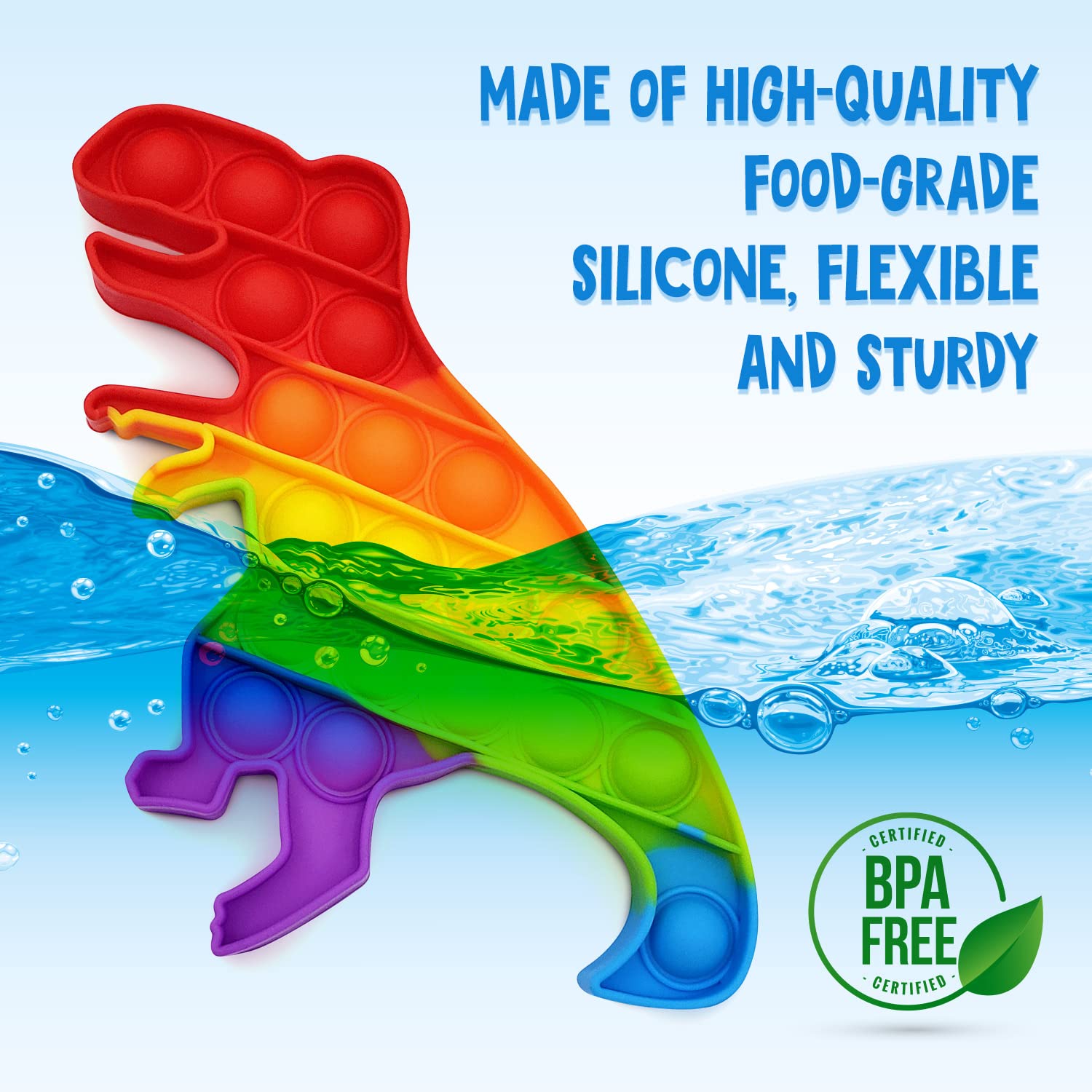 Portable silicone bubble fidget toy for travel