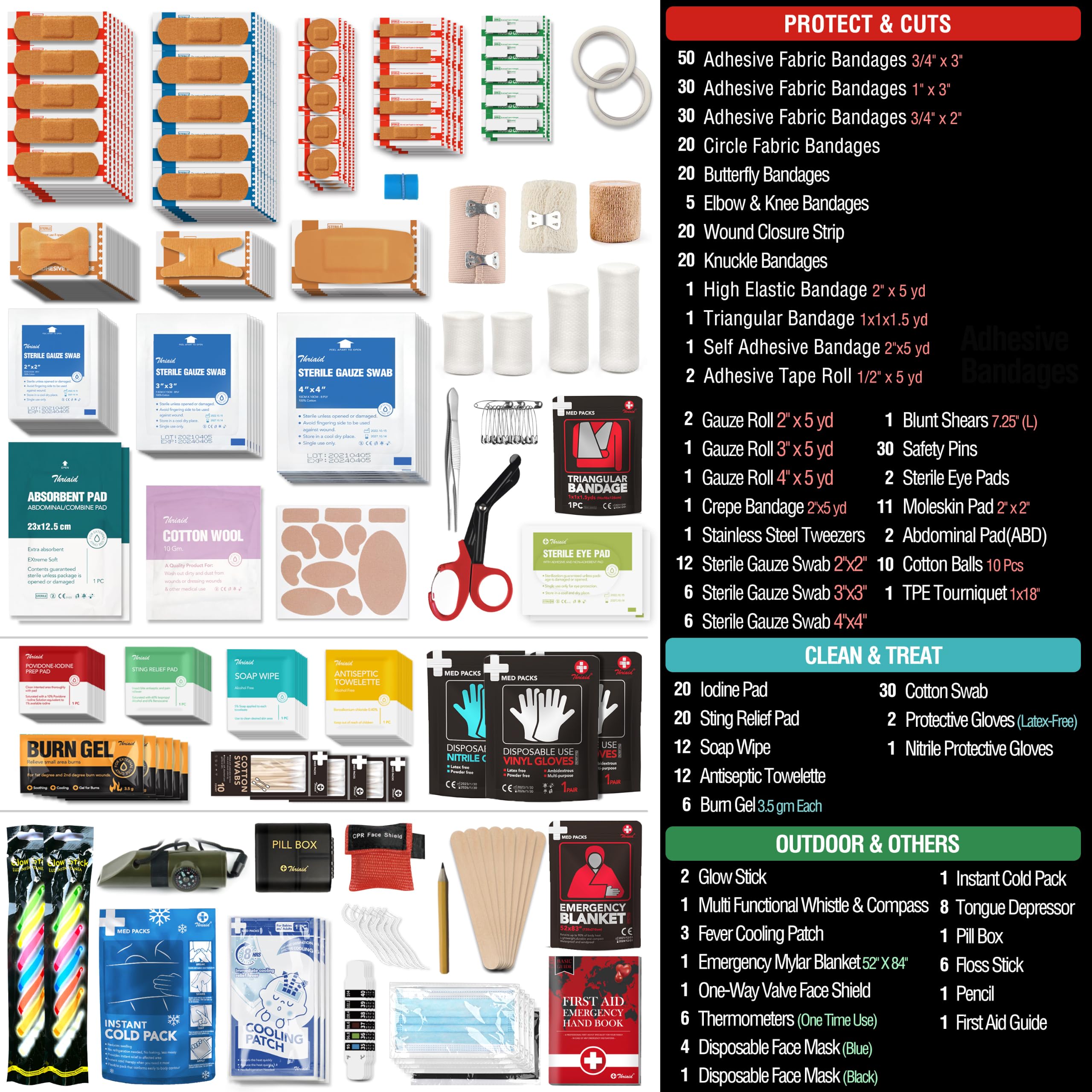 portable first aid kit with top handle and shoulder straps